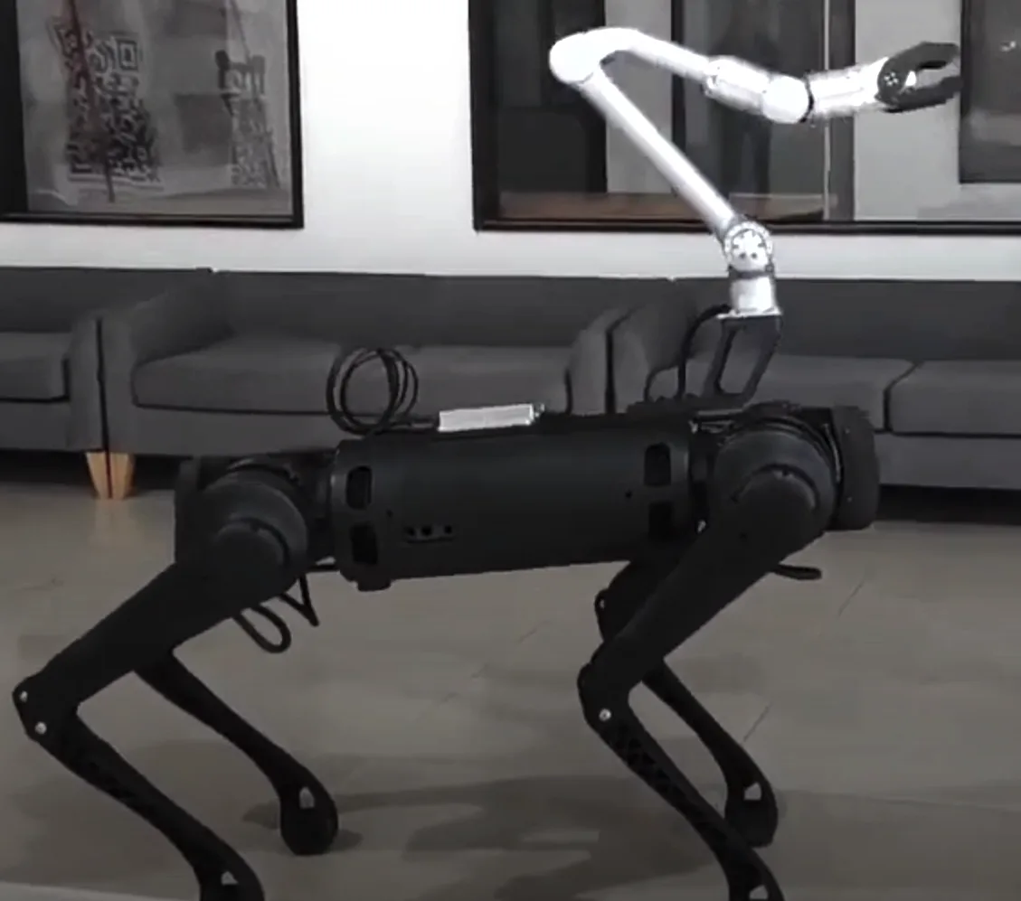 quadruped robot dog with robotic arm